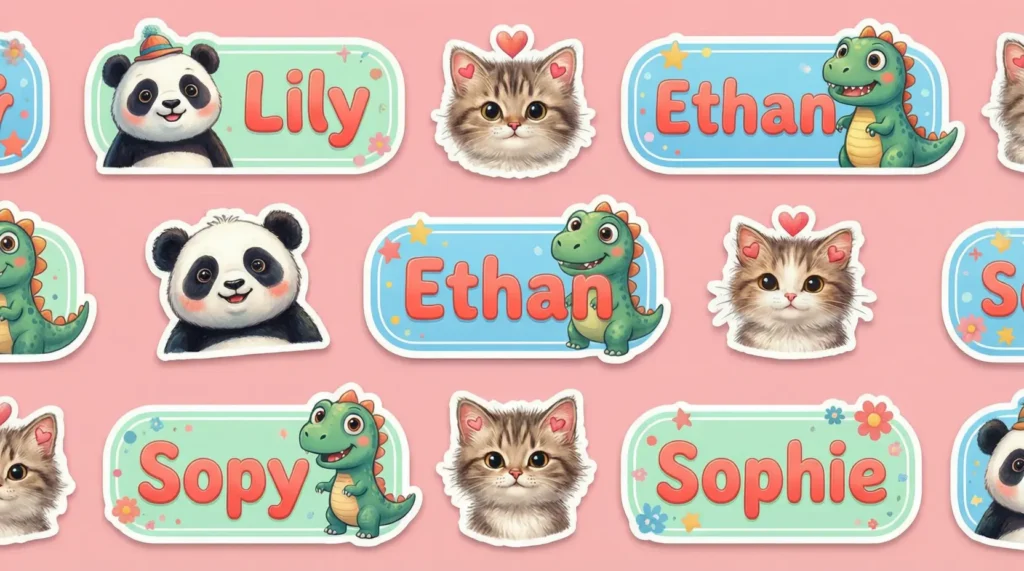 Cute Name Stickers for Daycare