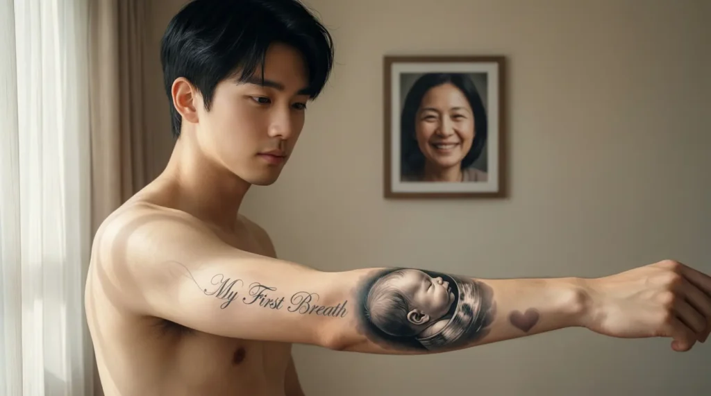 Emotional Son Name Tattoos for Mother