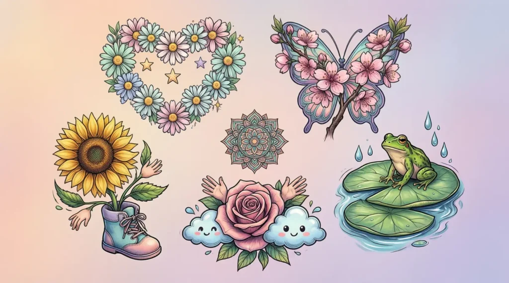 Floral Kids Name Tattoo Ideas