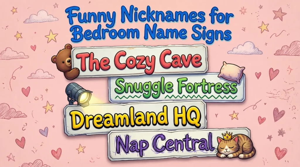 Funny Nicknames for Bedroom Name Signs
