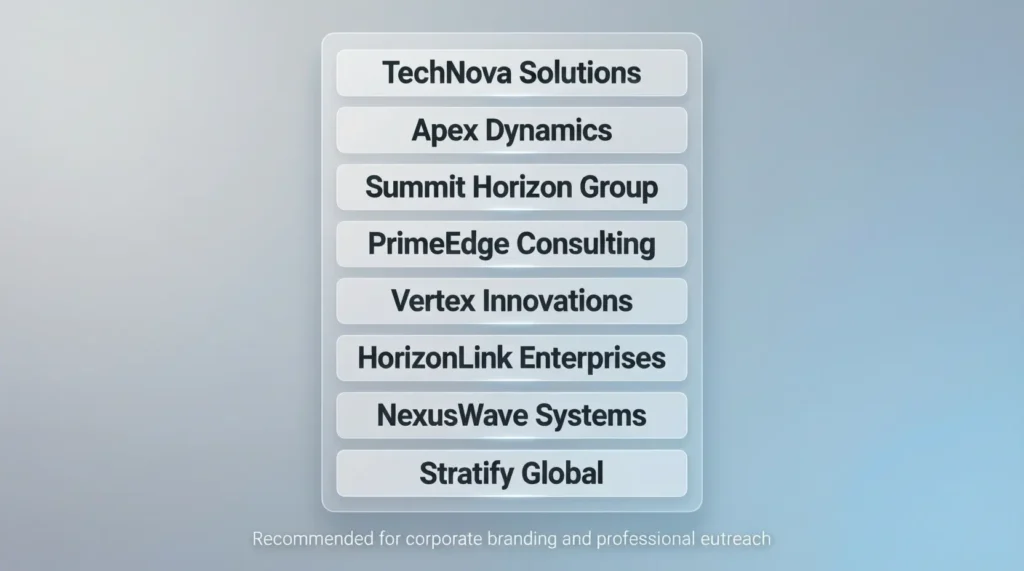 Professional Employer Name Options