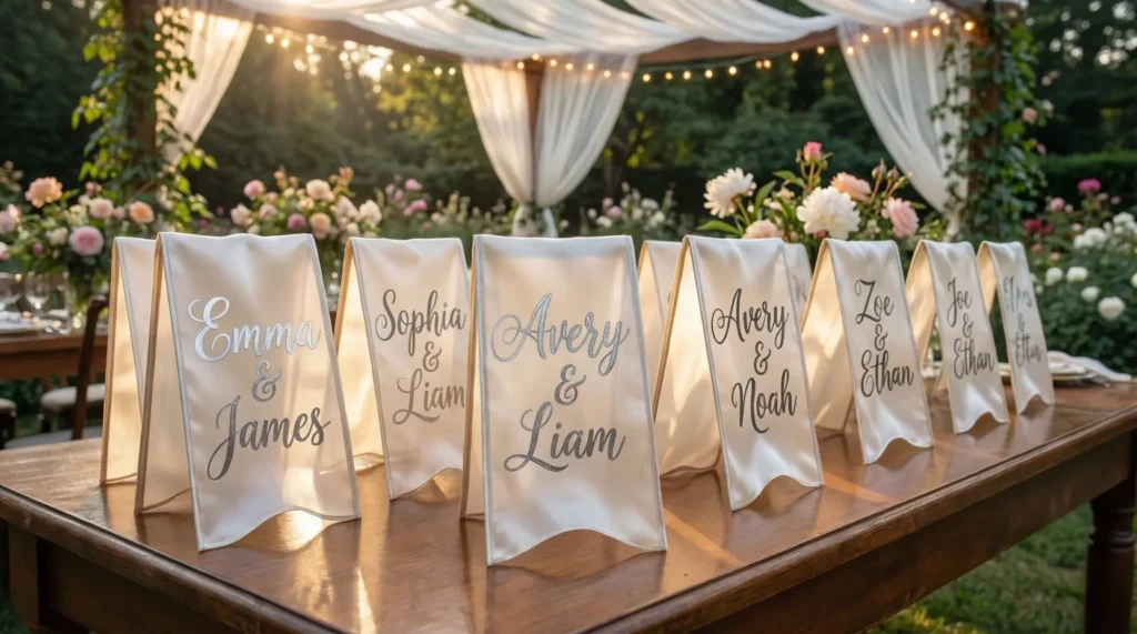 Romantic Name Tents for Tables