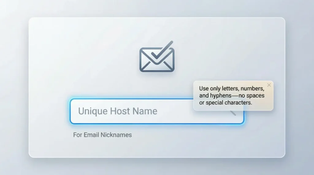 Unique Host Name for Email Nicknames